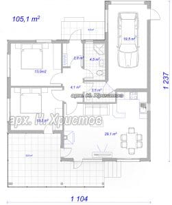 Сглобяема къща Хубав дом 105,1 кв.м. разпределение
